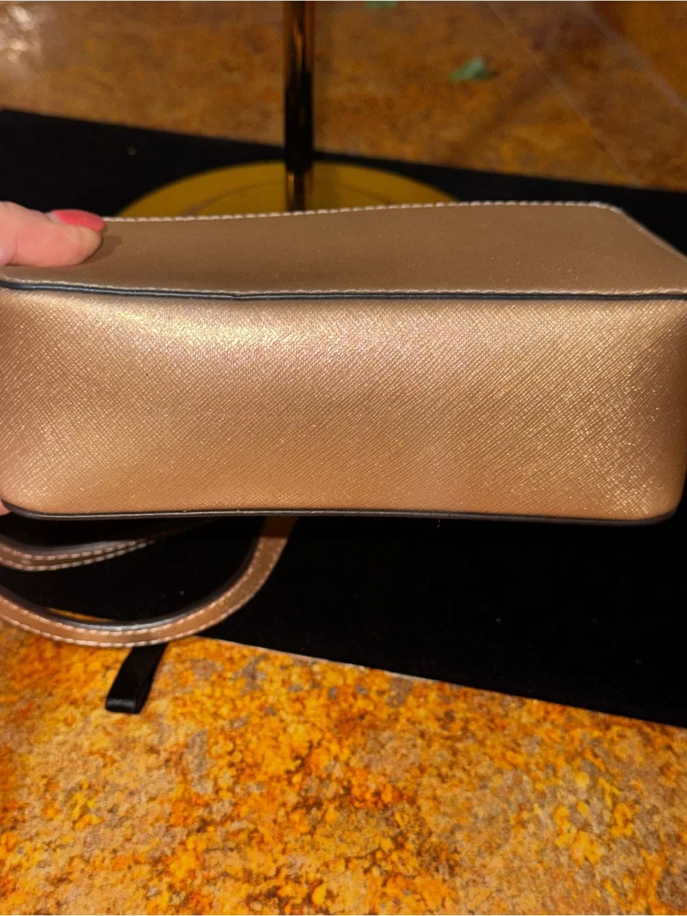 Michael Kors Tina Small Metallic Leather Clutch Crossbody